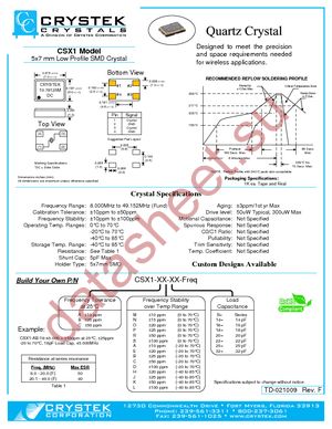 CSX1-AE-20-8.00 datasheet  